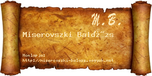 Miserovszki Balázs névjegykártya