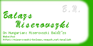 balazs miserovszki business card